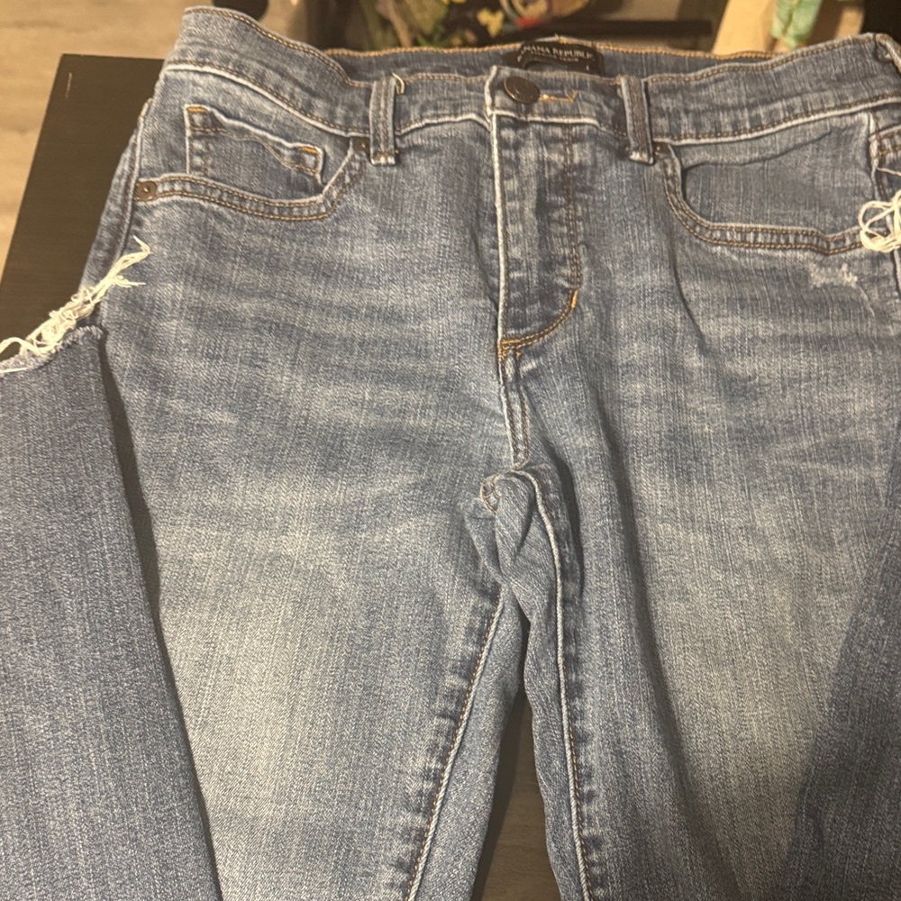 Banana Republic Women's Distressed Blue Skinny Jeans